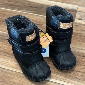 Cat & Jack Black Kids Waterproof Warmer Snow Boots